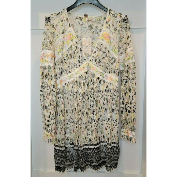 NEW W/Tags - FREE PEOPLE Embroidered Ivory Comb Dress (Size 8) MSRP $168 - Picture 2 of 3